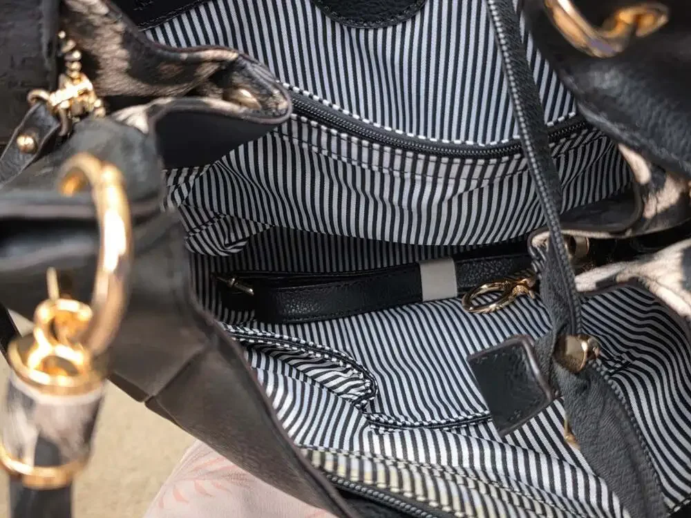 NWT MKF Collection Mia K. Farrow 7109 Black Faux Leather Hobo Shoulder Bag